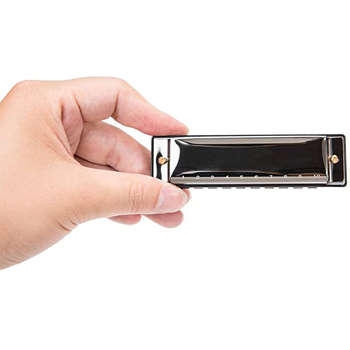 Harmonica în cheie C, 10 găuri, netonată, capac cromat din cupru