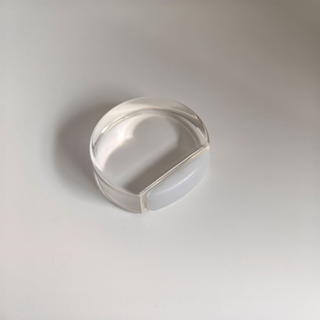 Stopper de ușă tip D, din plastic, suprafață lustruită, fără găuri, montaj pe podea CT-02