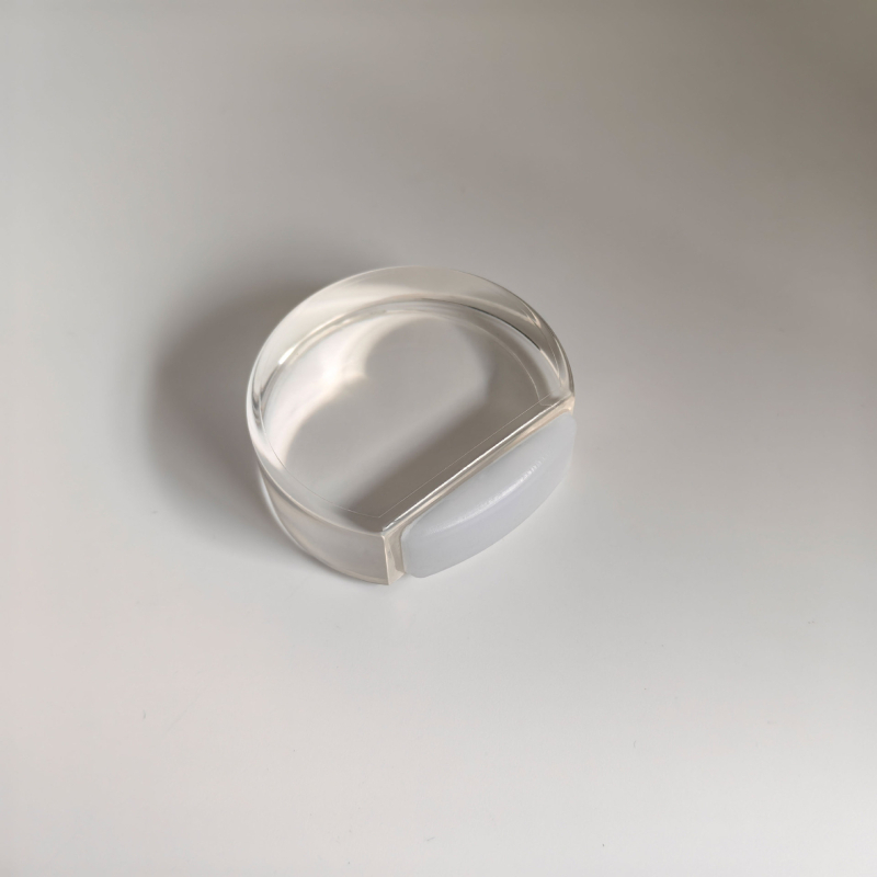 Stopper de ușă tip D, din plastic, suprafață lustruită, fără găuri, montaj pe podea CT-02