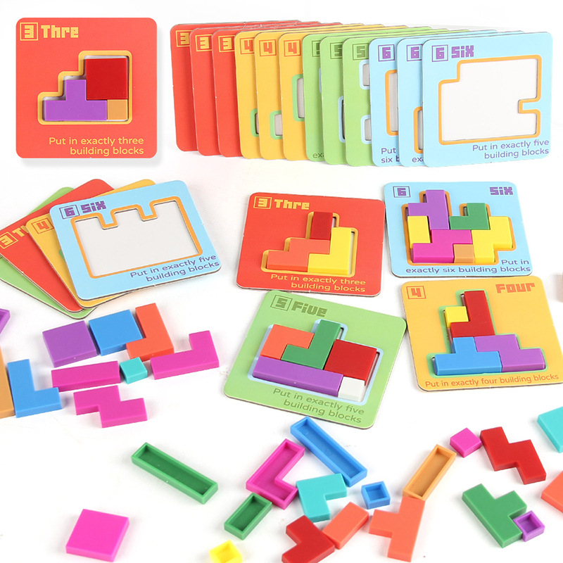 Tetris kirakóblokkok, szülő-gyermek interaktív oktató játék (ABS anyag, 4-6 évesek számára, OEM logó elérhető)