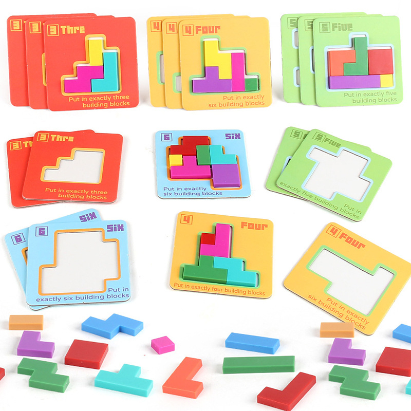 Tetris kirakóblokkok, szülő-gyermek interaktív oktató játék (ABS anyag, 4-6 évesek számára, OEM logó elérhető)