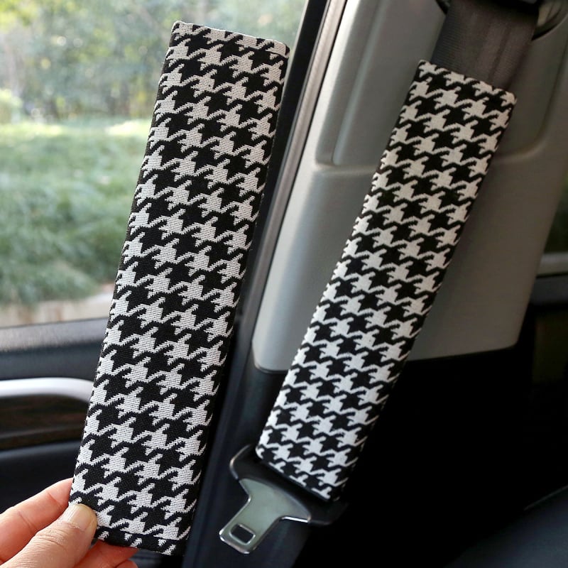 Husă de protecție pentru centura de siguranță auto, jacquard quilting, bumbac moale, 56 g, autoadezivă