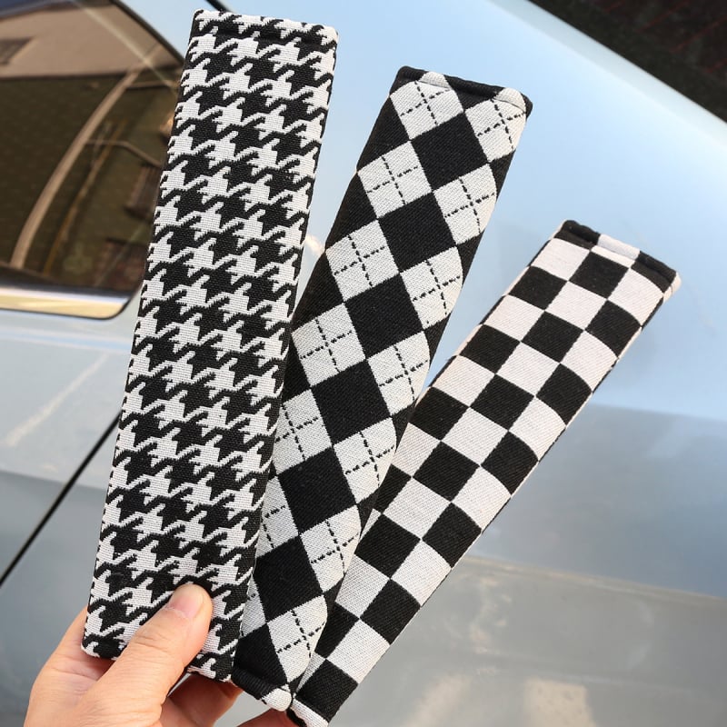 Husă de protecție pentru centura de siguranță auto, jacquard quilting, bumbac moale, 56 g, autoadezivă