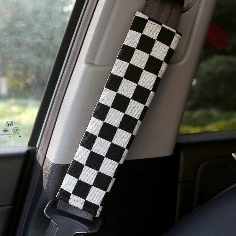 Husă de protecție pentru centura de siguranță auto, jacquard quilting, bumbac moale, 56 g, autoadezivă