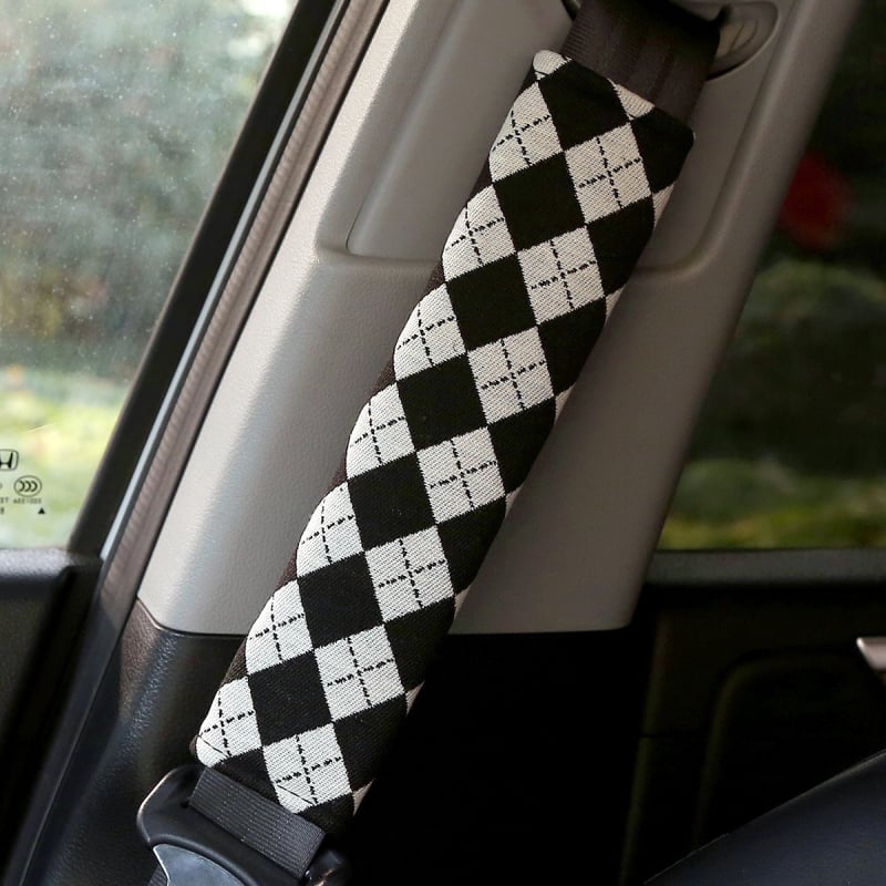 Husă de protecție pentru centura de siguranță auto, jacquard quilting, bumbac moale, 56 g, autoadezivă