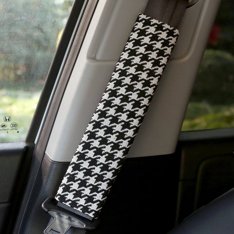 Husă de protecție pentru centura de siguranță auto, jacquard quilting, bumbac moale, 56 g, autoadezivă