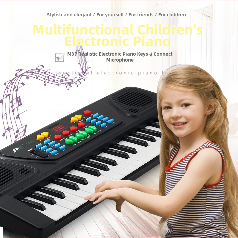 Dječja elektronička klavijatura s 37 tipki i mikrofonom, obrazovna klavijatura za djecu 7–14 godina