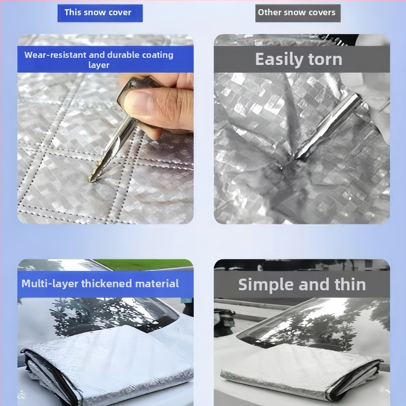Univerzálny kryt na auto s hliníkovou fóliou, ochrana pred slnkom a dažďom, tepelná izolácia, zabudovaný montážny systém, krytie prednej časti