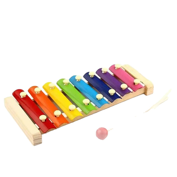 Osmotonni ksilofoon – ručni perkusijski instrument, drvena edukativna igračka za djecu 4–6 godina, rano glazbeno obrazovanje