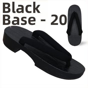 Ženske flip-flop sandale u japanskom stilu, gornji dio od pamuka, drvena podloga, okrugli vrh, peta 3–5 cm