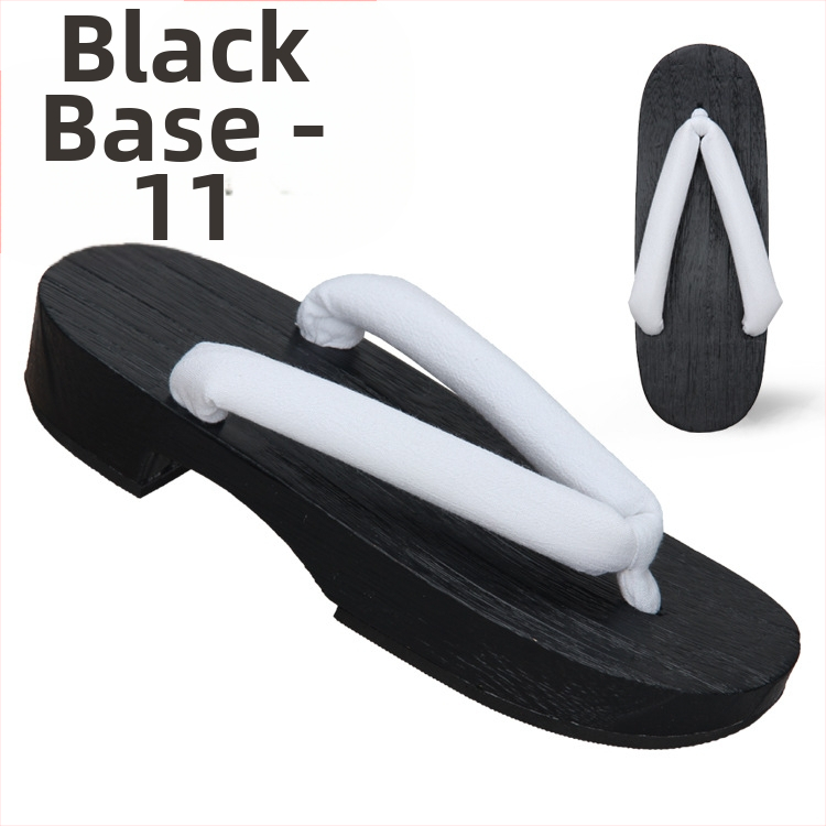 Ženske flip-flop sandale u japanskom stilu, gornji dio od pamuka, drvena podloga, okrugli vrh, peta 3–5 cm