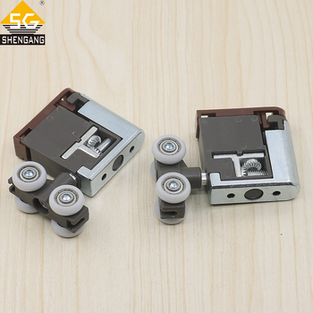 Csúszóajtó hardver, függő görgő csúszóajtókhoz, görgő átmérője 18 mm, vastagsága 6 mm, teherbírás legfeljebb 40 kg, anyag: nylon/műanyag/fém