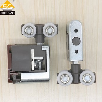 Csúszóajtó hardver, függő görgő csúszóajtókhoz, görgő átmérője 18 mm, vastagsága 6 mm, teherbírás legfeljebb 40 kg, anyag: nylon/műanyag/fém