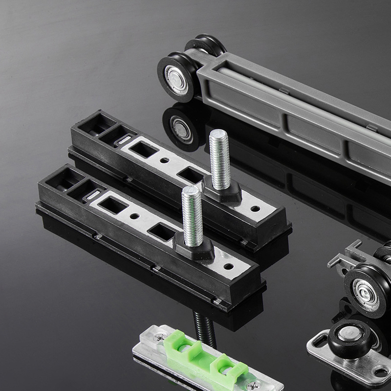 Roată suspendată îngustă, cu amortizare unidirecțională, pentru șina de glisare a ușii din aliaj de zinc — mostre personalizate, stil modern minimalist