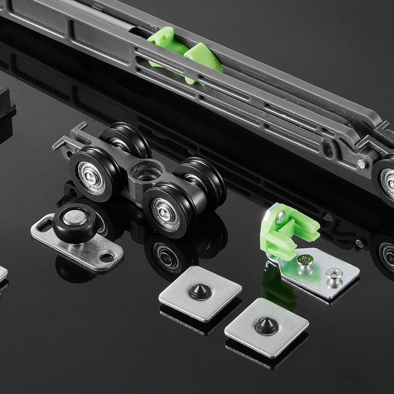 Roată suspendată îngustă, cu amortizare unidirecțională, pentru șina de glisare a ușii din aliaj de zinc — mostre personalizate, stil modern minimalist