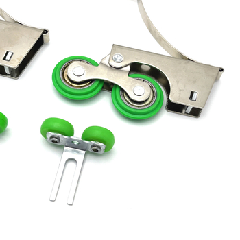 Roți duble pentru uși glisante de dulap, material fier și plastic, Unida, stil modern minimalist