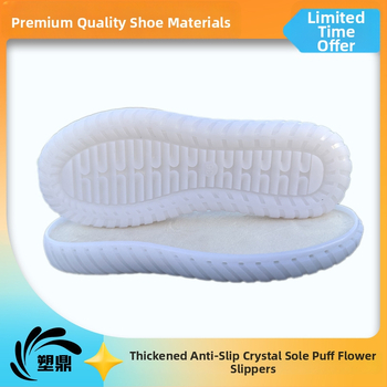 Háčkované papuče s kvietkami a krištáľovou podrážkou — PVC materiál, pletené z vlákna, Tendon Jelly akcent, celoročné, voľnočasový a elegantný štýl