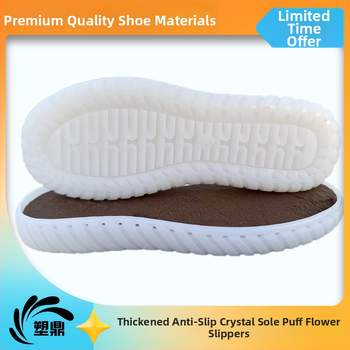 Háčkované papuče s kvietkami a krištáľovou podrážkou — PVC materiál, pletené z vlákna, Tendon Jelly akcent, celoročné, voľnočasový a elegantný štýl