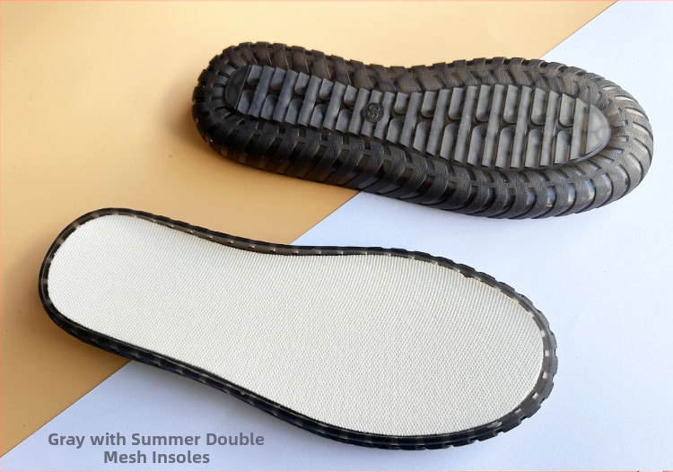 Háčkované papuče s kvietkami a krištáľovou podrážkou — PVC materiál, pletené z vlákna, Tendon Jelly akcent, celoročné, voľnočasový a elegantný štýl