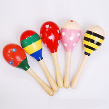 Jucărie din lemn Orff – Minge mică de nisip cu ciocan de nisip, Brand Qiao Ying, pentru sugari 0-3 ani