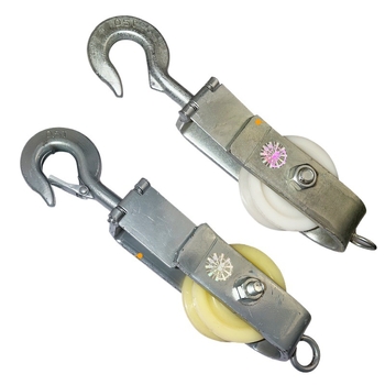 Rola din nylon pentru rețeaua de contact feroviar, versiune simplă/dublă închisă, fixare cu cârlig, utilizare duală