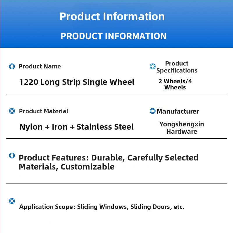 Teški dugi kotačić za klizna vrata – Materijal: najlon + željezo + nehrđajući čelik; Model: 12_20 duga serija; Primjena: kasetni prozori, klizni prozori i klizna vrata; Stil: moderni minimalizam