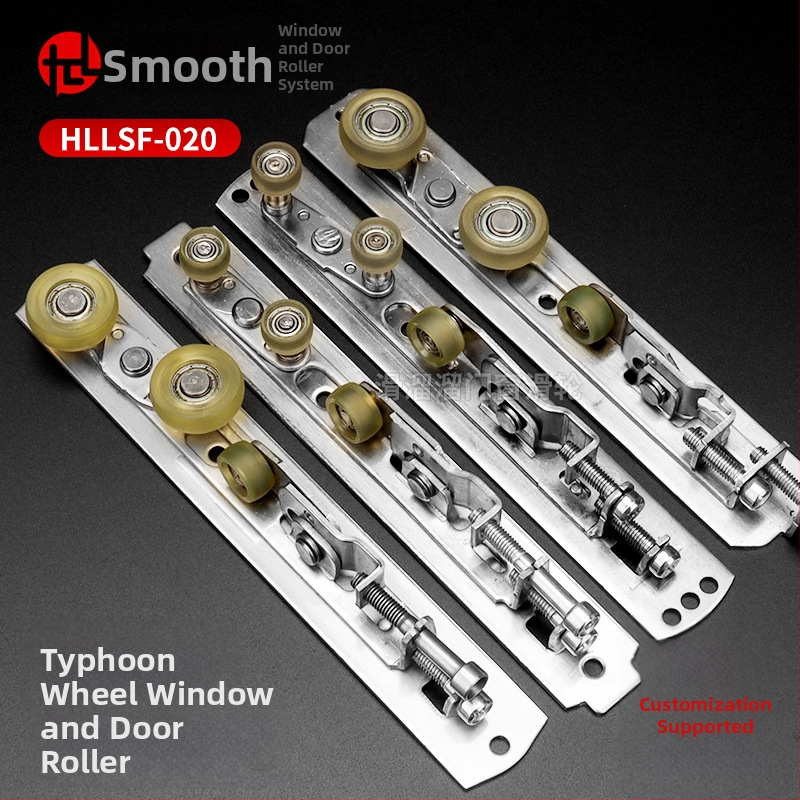 Felső görgő ajtókhoz és ablakokhoz – csúszóajtókhoz, taifun-ellenálló, anti‑ugrás, anti‑sviriből rugóval, rozsdamentes acél, modell Hllsf-020-typhoon wheel