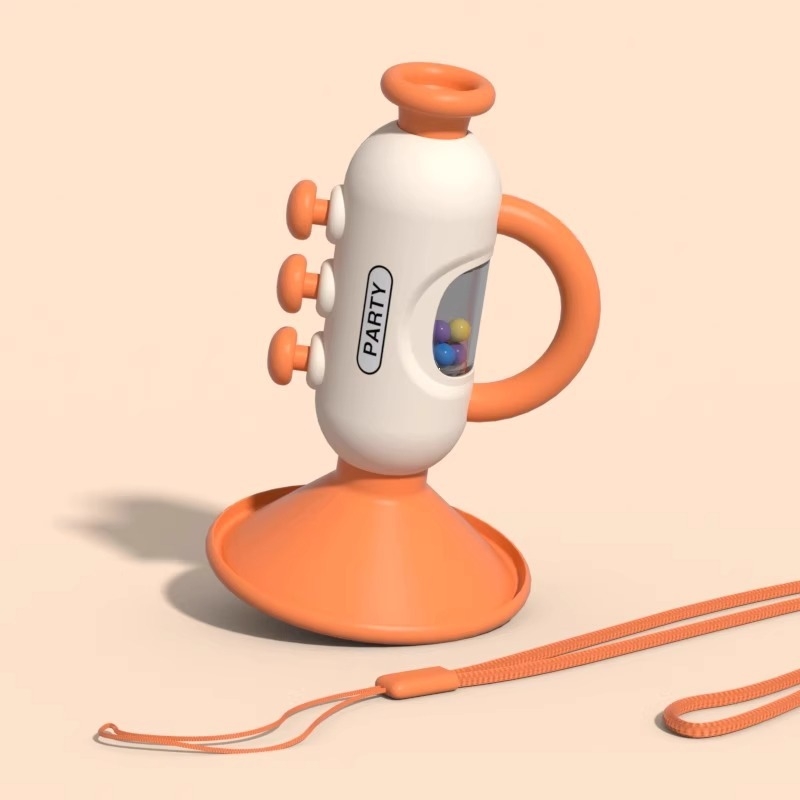 Cornet de jucărie pentru copii – instrument muzical educațional (Plastic; vârsta 4–6 ani; dezvoltarea auzului)