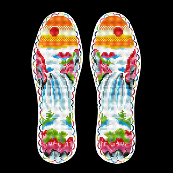 Talpă pentru încălțăminte brodată cu cross-stitch – talpă întreagă, absorbantă, model Standard, potrivită pentru pantofi sport, casual, încălțăminte de lucru