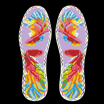 Talpă pentru încălțăminte brodată cu cross-stitch – talpă întreagă, absorbantă, model Standard, potrivită pentru pantofi sport, casual, încălțăminte de lucru