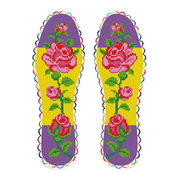 Talpă pentru încălțăminte brodată cu cross-stitch – talpă întreagă, absorbantă, model Standard, potrivită pentru pantofi sport, casual, încălțăminte de lucru