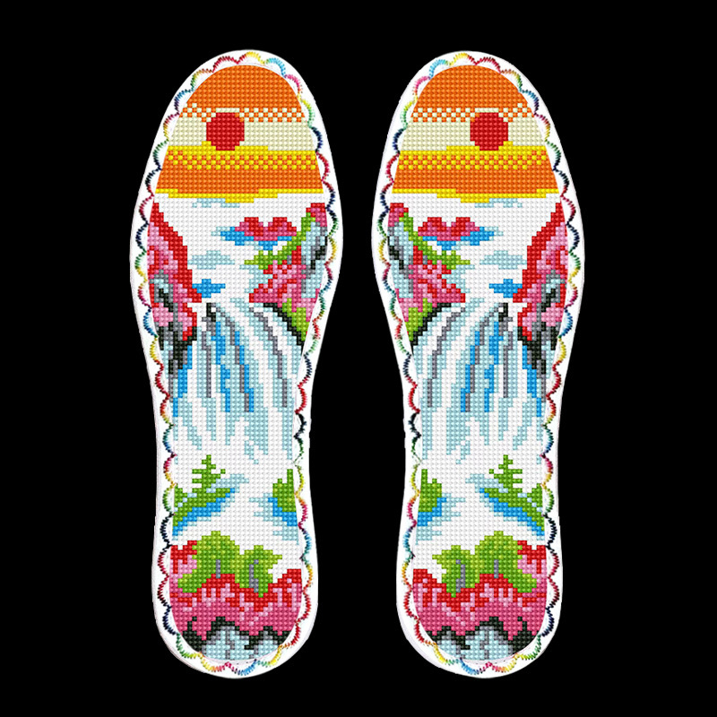 Talpă pentru încălțăminte brodată cu cross-stitch – talpă întreagă, absorbantă, model Standard, potrivită pentru pantofi sport, casual, încălțăminte de lucru