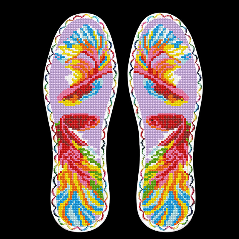 Talpă pentru încălțăminte brodată cu cross-stitch – talpă întreagă, absorbantă, model Standard, potrivită pentru pantofi sport, casual, încălțăminte de lucru