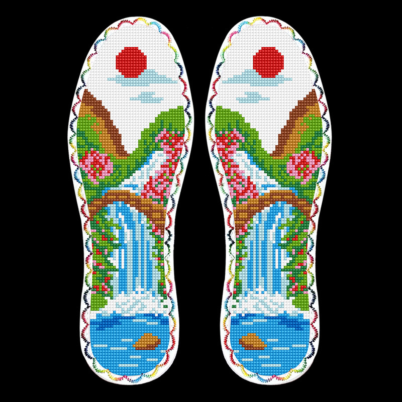 Talpă pentru încălțăminte brodată cu cross-stitch – talpă întreagă, absorbantă, model Standard, potrivită pentru pantofi sport, casual, încălțăminte de lucru