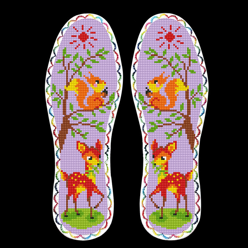 Talpă pentru încălțăminte brodată cu cross-stitch – talpă întreagă, absorbantă, model Standard, potrivită pentru pantofi sport, casual, încălțăminte de lucru