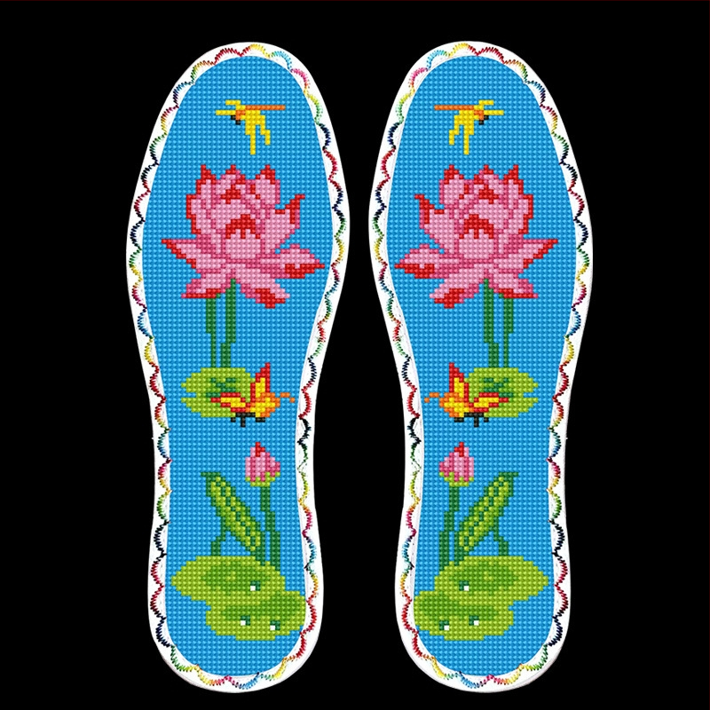 Talpă pentru încălțăminte brodată cu cross-stitch – talpă întreagă, absorbantă, model Standard, potrivită pentru pantofi sport, casual, încălțăminte de lucru