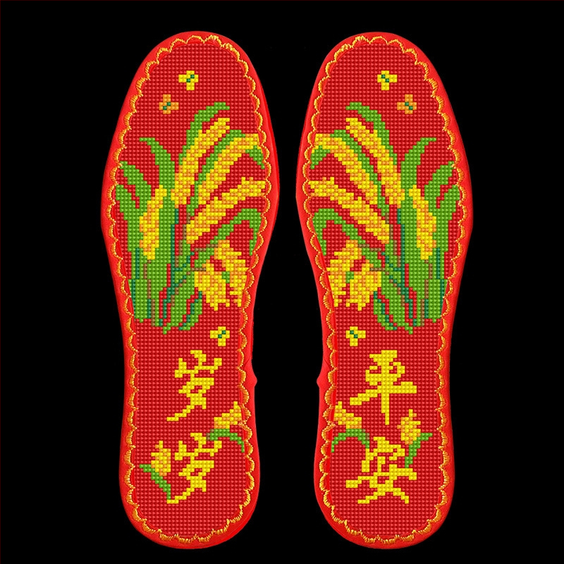 Talpă pentru încălțăminte brodată cu cross-stitch – talpă întreagă, absorbantă, model Standard, potrivită pentru pantofi sport, casual, încălțăminte de lucru