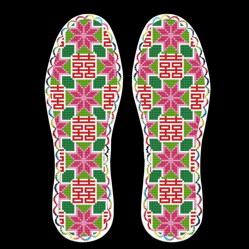 Talpă pentru încălțăminte brodată cu cross-stitch – talpă întreagă, absorbantă, model Standard, potrivită pentru pantofi sport, casual, încălțăminte de lucru