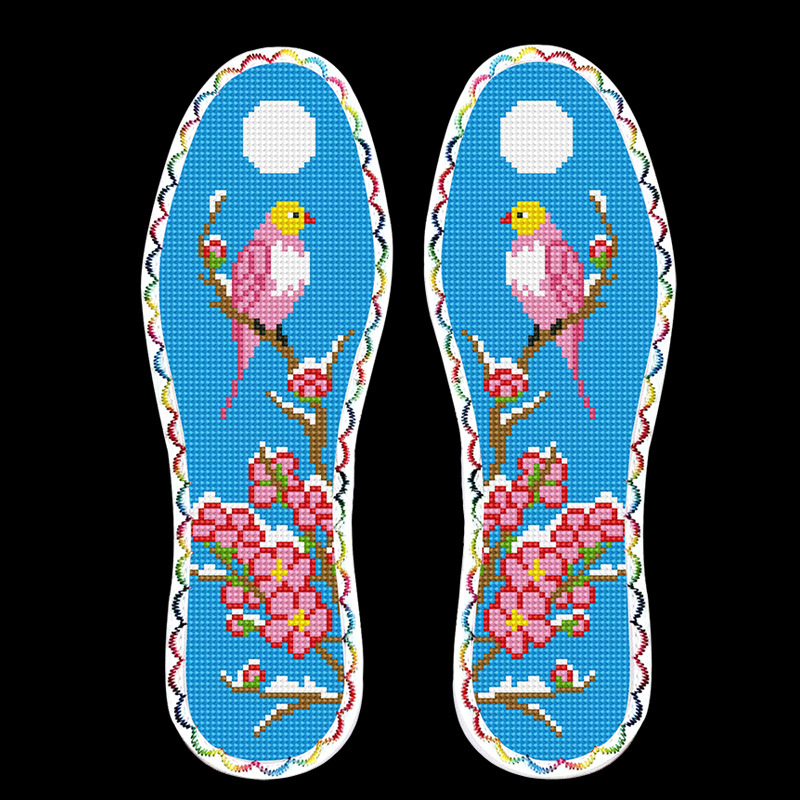 Talpă pentru încălțăminte brodată cu cross-stitch – talpă întreagă, absorbantă, model Standard, potrivită pentru pantofi sport, casual, încălțăminte de lucru