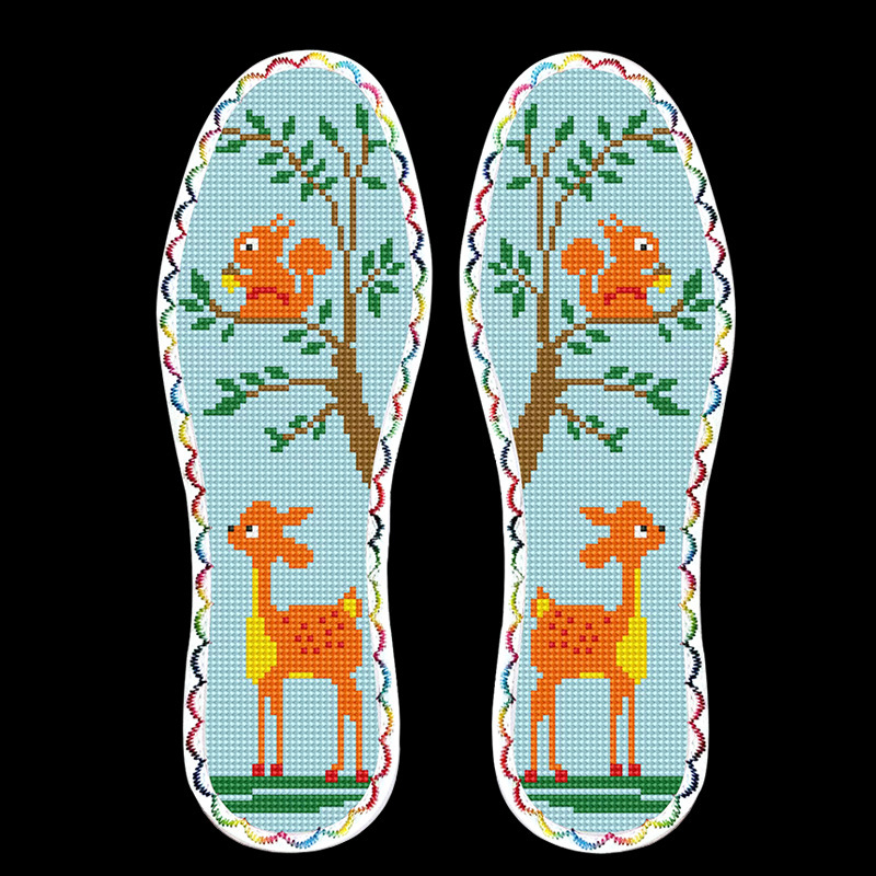 Talpă pentru încălțăminte brodată cu cross-stitch – talpă întreagă, absorbantă, model Standard, potrivită pentru pantofi sport, casual, încălțăminte de lucru