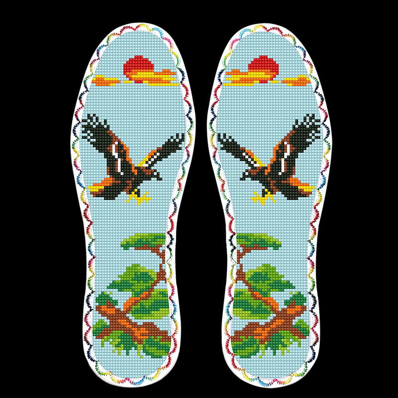 Talpă pentru încălțăminte brodată cu cross-stitch – talpă întreagă, absorbantă, model Standard, potrivită pentru pantofi sport, casual, încălțăminte de lucru