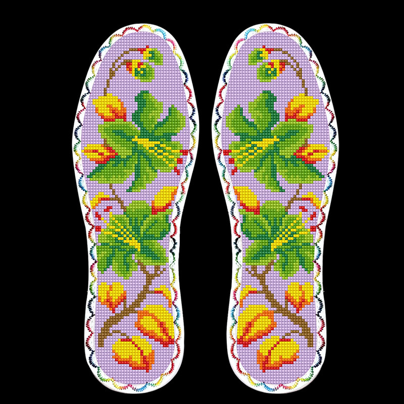 Talpă pentru încălțăminte brodată cu cross-stitch – talpă întreagă, absorbantă, model Standard, potrivită pentru pantofi sport, casual, încălțăminte de lucru