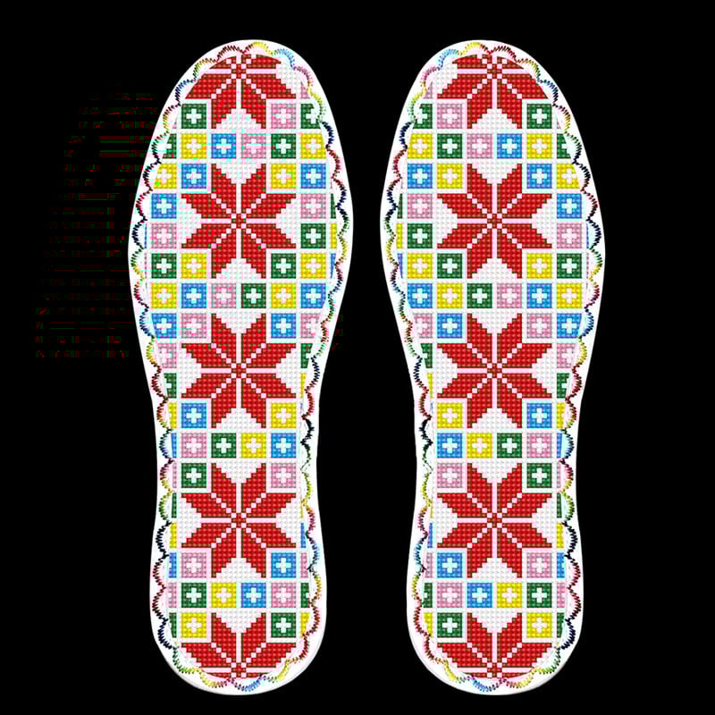 Talpă pentru încălțăminte brodată cu cross-stitch – talpă întreagă, absorbantă, model Standard, potrivită pentru pantofi sport, casual, încălțăminte de lucru