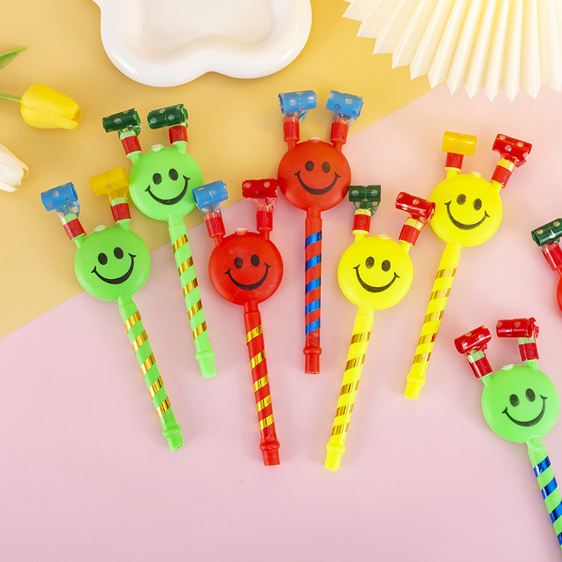 Fluier dragon cu două coarne, față zâmbitoare, telescopic din plastic (14+, unisex)