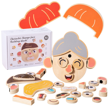 Puzzle 3D din lemn cu animale care își schimbă fețele, pentru copii între 4-6 ani, compatibil DIY, produs în Zhejiang