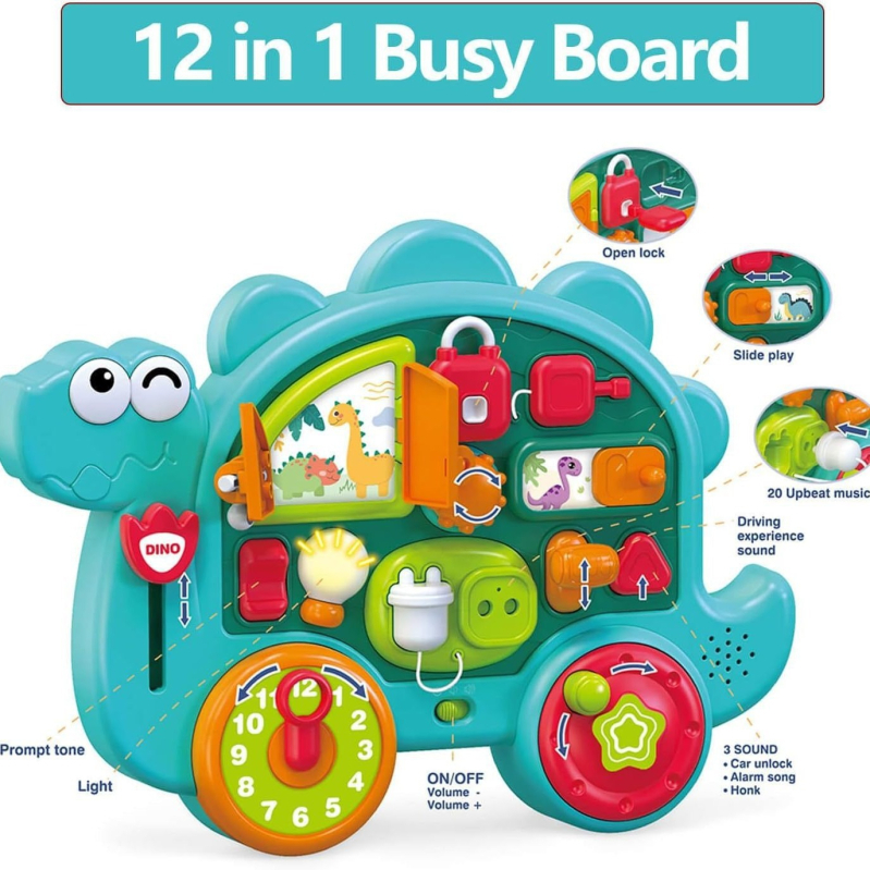 Višefunkcionalna Busy Board Montessori glazbeno-obrazovna igračka za 0–3 godine (Materijal: ABS; Brend: JUNCA; Pakiranje: šarena kutija; Kategorija: glazbeno-obrazovne igračke; Starost: 0–3 godine)