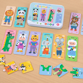 Drvena ravna slagalica – u kutiji od željeza – s prilagođenim crtežima – za uzrast 7–14 godina.