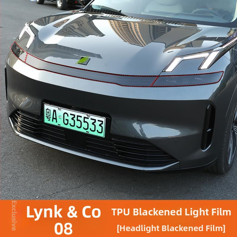 Zaštitna naljepnica za farove Lynk & Co 08 — film za potamnjenje farova i film za promjenu boje DRL i stražnjih svjetala, vanjska modifikacija