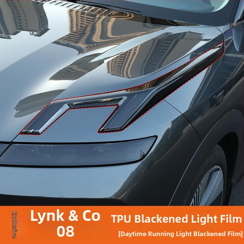 Zaštitna naljepnica za farove Lynk & Co 08 — film za potamnjenje farova i film za promjenu boje DRL i stražnjih svjetala, vanjska modifikacija