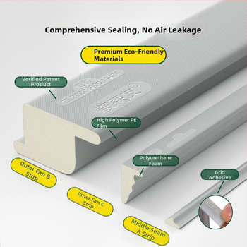 Okenný tesniaci pás – zvuková izolácia, vetroodolnosť a prachotesnosť, moderný jednoduchý štýl, Model: Iný